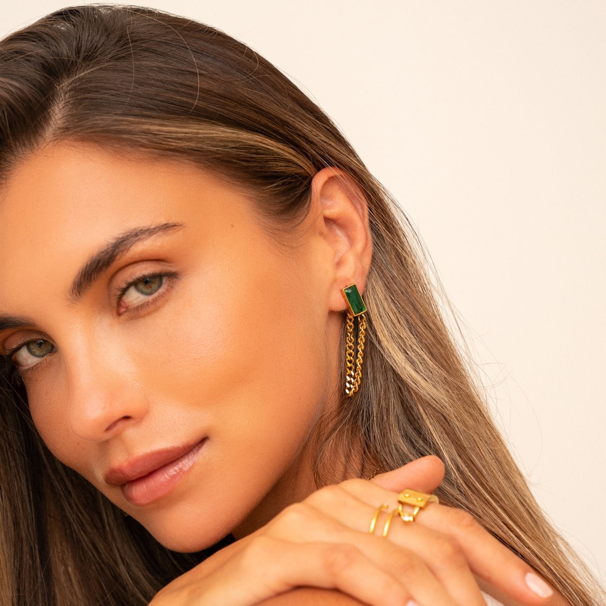 Esmeralda Chain Earrings