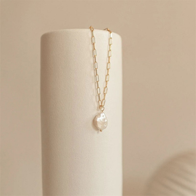 Kos Pearl Paperclip Necklace