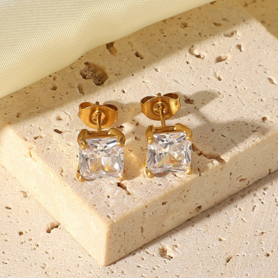 April Square Studs
