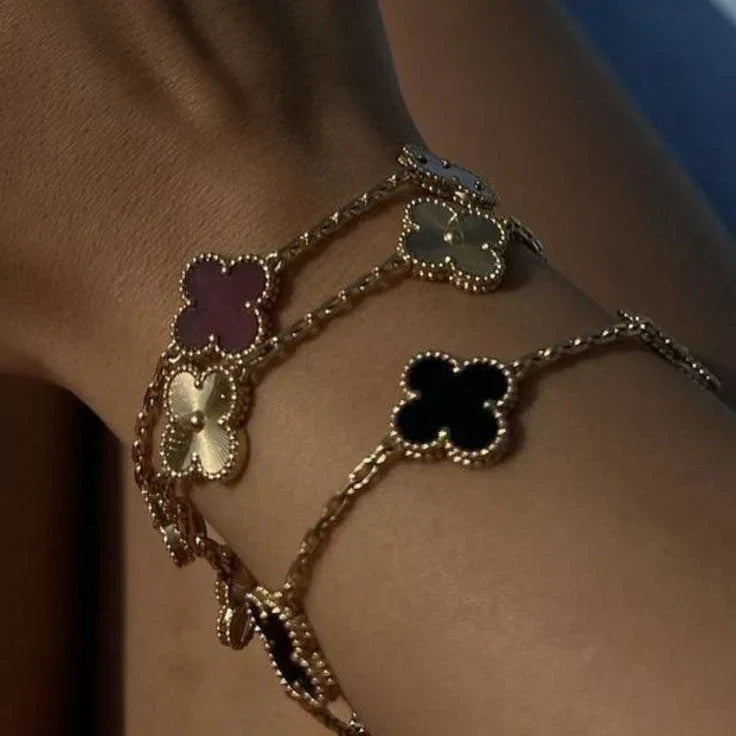 CLOVER | Black/Gold Bracelet