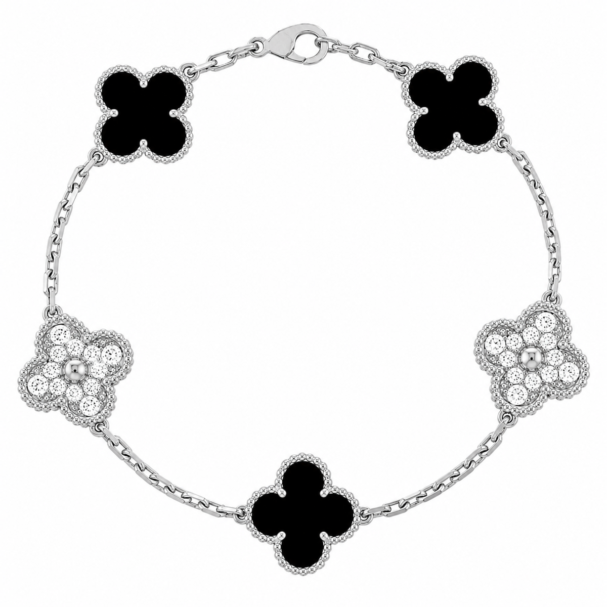CLOVER | Black/Silver Bracelet Prestige