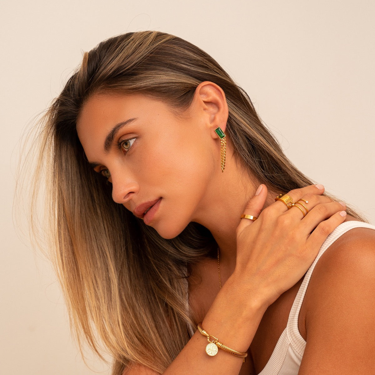 Esmeralda Chain Earrings
